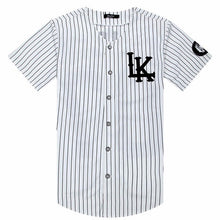 Load image into Gallery viewer, 2018-2019 Hot Selled Men T-shirts Fashion Streetwear Hip Hop Baseball Jersey Striped Shirt Men Clothing Tyga Last Kings Clothes