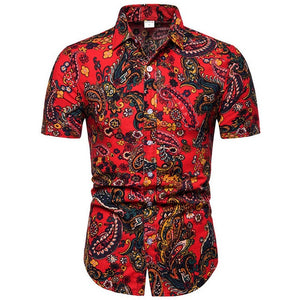 Mens Hawaiian Shirt Male Casual camisa masculina Printed Beach Shirts Short Sleeve brand clothing Free Shipping Asian Size 5XL