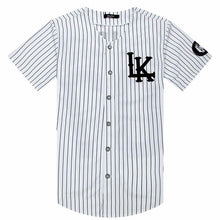 Load image into Gallery viewer, 2018-2019 Hot Selled Men T-shirts Fashion Streetwear Hip Hop Baseball Jersey Striped Shirt Men Clothing Tyga Last Kings Clothes
