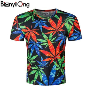 3d Printed T-shirts Casual Man's T-shirt Short Sleeve Sweatshirt Clothing Tops 2019 New Fashion Woman Maple leaf natural scenery