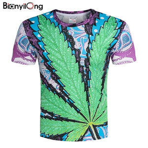 3d Printed T-shirts Casual Man's T-shirt Short Sleeve Sweatshirt Clothing Tops 2019 New Fashion Woman Maple leaf natural scenery