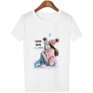 New Arrival 2019 T Shirt Vogue Tee Shirt Korean Fashion Clothing Harajuku Kawaii White Tshirt Super Mom Female T-shirt Mother's
