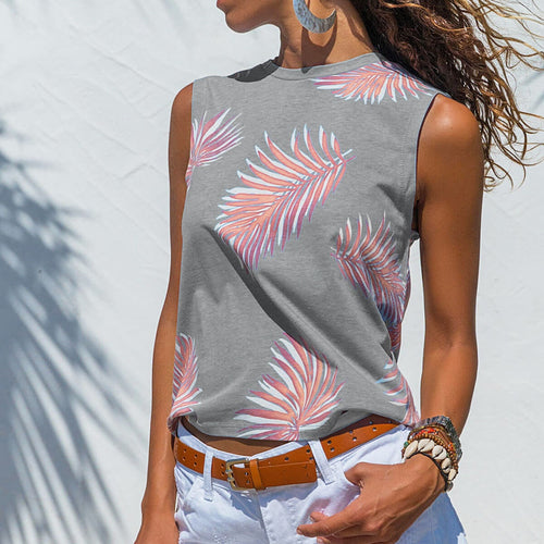Women's Printing Sleeveless T-Shirt Print Sleeve Top Shirt New Summer Top Shirts Women Tops camisetas mujer Women's Clothing