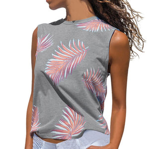 Women's Printing Sleeveless T-Shirt Print Sleeve Top Shirt New Summer Top Shirts Women Tops camisetas mujer Women's Clothing