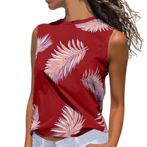Women's Printing Sleeveless T-Shirt Print Sleeve Top Shirt New Summer Top Shirts Women Tops camisetas mujer Women's Clothing