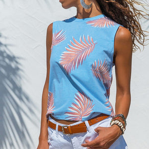 Women's Printing Sleeveless T-Shirt Print Sleeve Top Shirt New Summer Top Shirts Women Tops camisetas mujer Women's Clothing