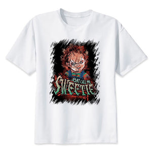 Chucky T Shirt Men High Quality Cool Streetwear Men T-shirt Casual Horror Tshirt Chucky Print O-Neck Male Clothing
