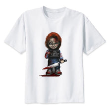 Load image into Gallery viewer, Chucky T Shirt Men High Quality Cool Streetwear Men T-shirt Casual Horror Tshirt Chucky Print O-Neck Male Clothing