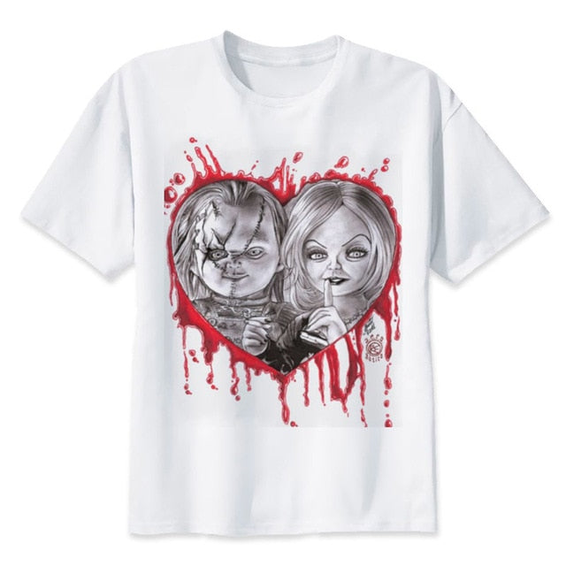 Chucky T Shirt Men High Quality Cool Streetwear Men T-shirt Casual Horror Tshirt Chucky Print O-Neck Male Clothing