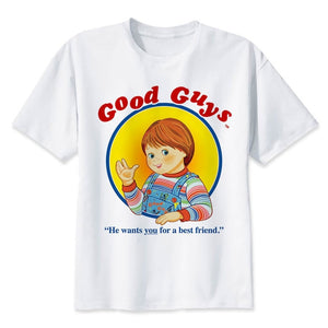 Chucky T Shirt Men High Quality Cool Streetwear Men T-shirt Casual Horror Tshirt Chucky Print O-Neck Male Clothing